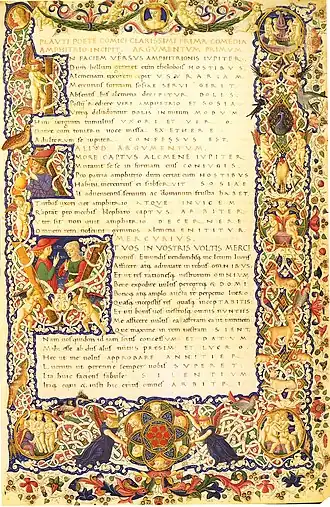 15e-eeuws Florentijns manuscript van Amphitruo