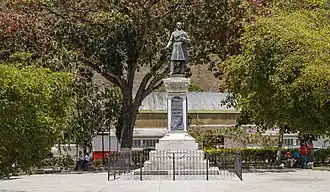 Het plein Plaza Cristobal Mendoza in Trujillo