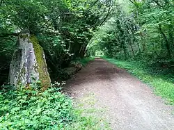 De spoorbedding bij Plomelin