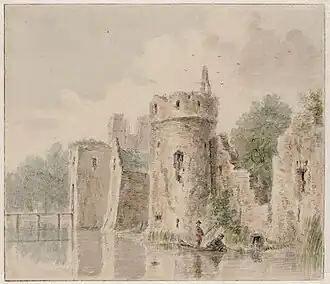 Fantasietekening uit 1760-1770 van de kasteelruïne