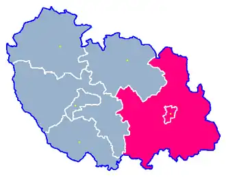 Ligging van de gemeente binnen de powiat