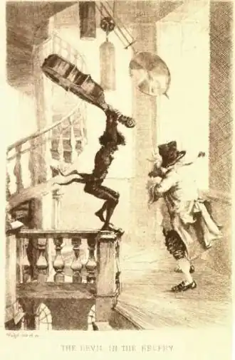 Illustratie opgenomen in "The Devil in the Belfry", 19e eeuw