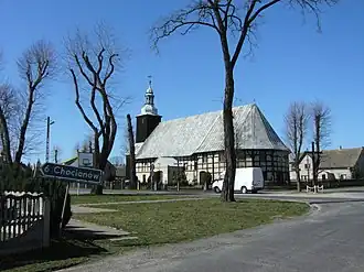 De Sint-Hyacinthuskerk (voormalige Grenskerk van Kriegheide)