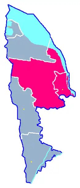 Ligging van de gemeente binnen de powiat