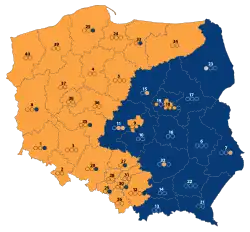 Grootste partij per kiesdistrict (Senaat)