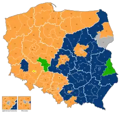 Grootste partij per kiesdistrict (Senaat)