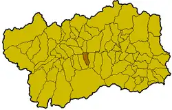 Locatie van Pollein in Aostadal (AO)