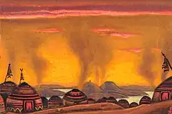 Het kamp van de Polovetsen, door Nicholas Roerich