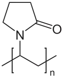 Structuurformule van polyvinylpyrrolidon