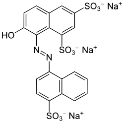 Structuurformule van Ponceau 4R