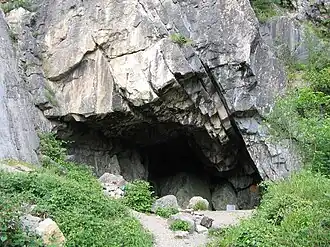 Entree van de grotte de Sainte-Anne te Tilff
