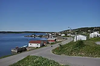 Zicht op Port Saunders