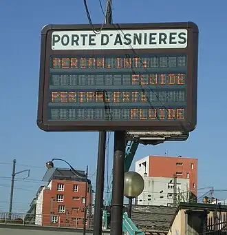 Panel indicator van het verkeer op het apparaat.