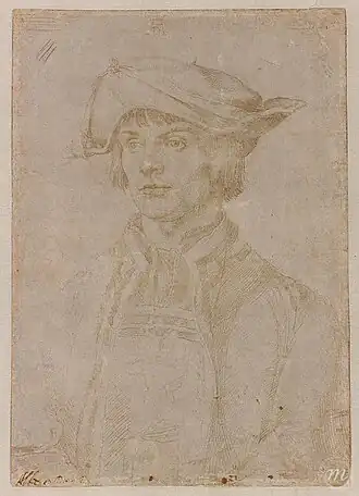 Albrecht Dürer, Portret van Lucas van Leyden, juni 1521, Musée des Beaux-Arts, Lille