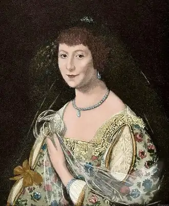 Anne Stanley, gravure naar een portret door Cornelis Janssens van Ceulen