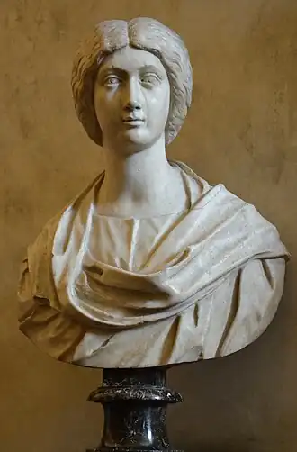 (Bruttia) Crispina Augusta, vrouw van Commodus. Buste uit 180−187, Galleria degli Uffizi.