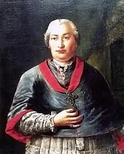 De bouwheer, bisschop František Barkóczy.
