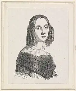 Portret van Elisabeth Haanen, naar een tekening van De Fontenay