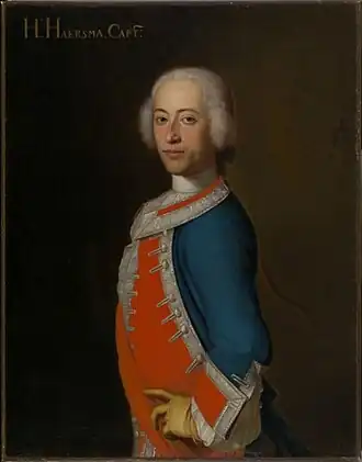 Portret van Hans Hendrik van Haersma (1707-1757) door Bernardus Accama.
