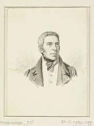 Portret van De Koningh door J.C. Hamburger, mogelijk naar een zelfportret.