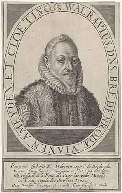 Walraven van Brederode, prent uit 1608 van Hendrik Hondius