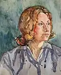 Portret van zusje Marion Stotijn - ca. 1964 - olieverf op papier Renée Stotijn