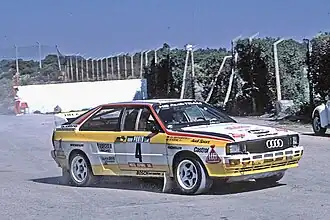 Röhrl demonstreert zijn Audi quattro A2