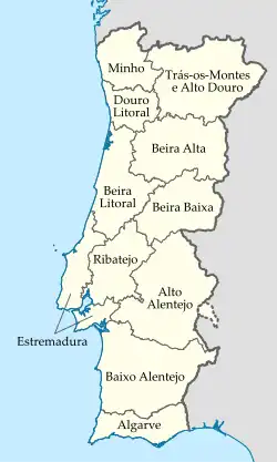 Traditionele indeling (1936-1976) in provincies