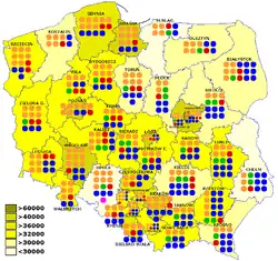 Grootste partij per kieskring (Sejm)