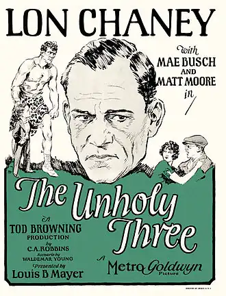 Aanplakbiljet voor The Unholy Three