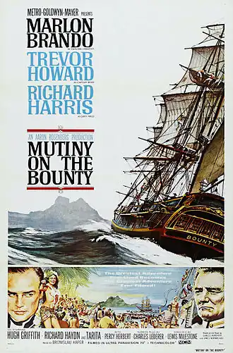 Aanplakbiljet voor Mutiny on the Bounty