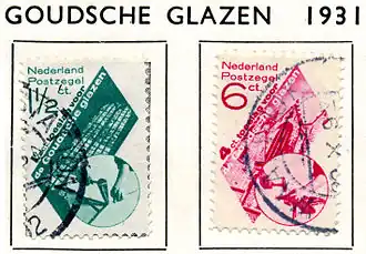 Postzegels met de Goudse Glazen, 1931