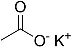 Structuurformule van kaliumacetaat