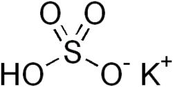 Structuur van kaliumwaterstofsulfaat