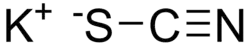 Structuurformule van kaliumthiocyanaat