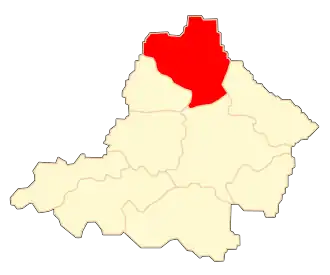 Ligging van de gemeente binnen de powiat