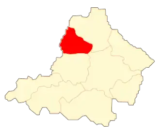Ligging van de gemeente binnen de powiat