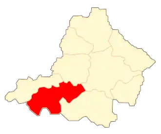 Ligging van de gemeente binnen de powiat