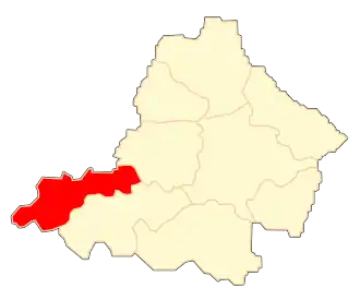 Ligging van de gemeente binnen de powiat