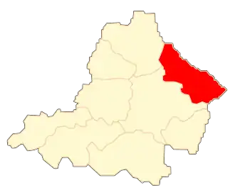 Ligging van de gemeente binnen de powiat