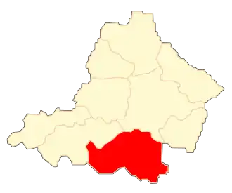 Ligging van de gemeente binnen de powiat