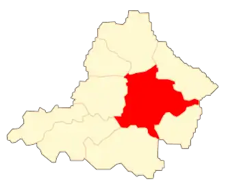 Ligging van de gemeente binnen de powiat