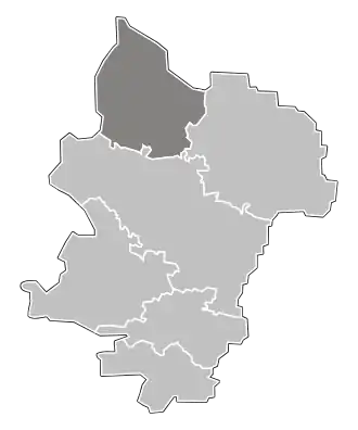 Ligging van de gemeente binnen de powiat