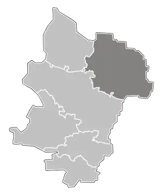 Ligging van de gemeente binnen de powiat