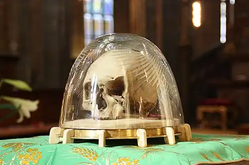 Schedel van Adalbert van Praag, St.-Vituskathedraal te Praag