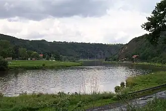 De rivier de Moldau in Praag 8