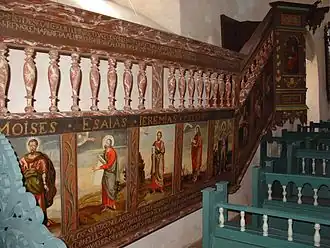 Preekstoel in de Mariakerk van Buttforde (opgang)