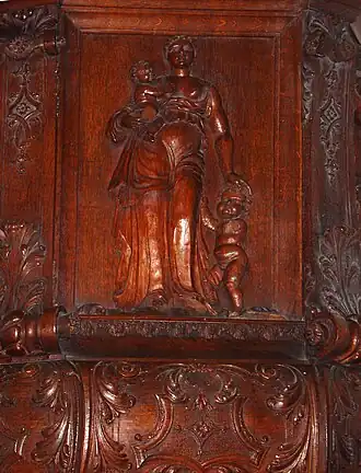 Detail preekstoel Petruskerk, Zuidbroek