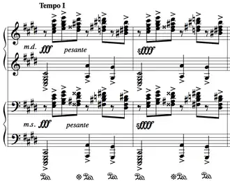 Het Coda uit de Prelude in cis mineur, op. 3 nr. 2