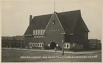 Prentkaart van het Muzieklyceum, circa 1930